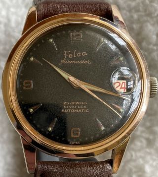 Gents Vintage “felca” Airmaster 25 Jewels Automatic Nivaflex 1960s Watch