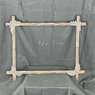 Antique Arts And Crafts Wood Frame Hand Carved