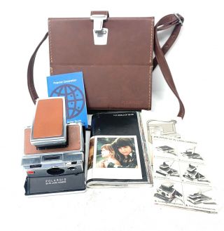 Vintage Polaroid Sx - 70 Land Camera W/ Leather Case,  Manuals For Repair