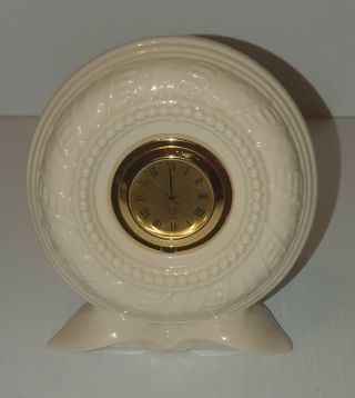 Lenox Round Porcelain Clock W/ Woodland Theme Factory Tab On Wind Up