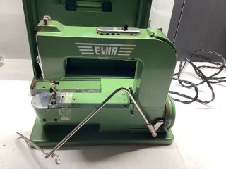 Vintage Elna Grass Hopper 500970 Portable Sewing Machine Green Swiss