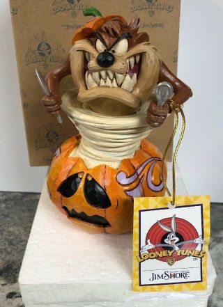 Looney Tunes Jim Shore Halloween Taz 6” Jack O Lantern Pumpkin Tasmanian Devil