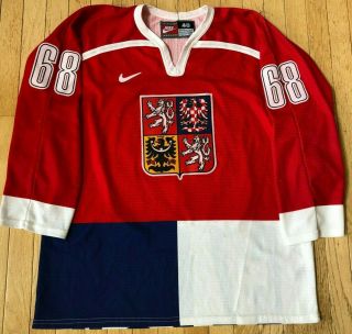 Vintage Nike Jaromir Jagr 68 Czech Republic Olympic Jersey Hockey Men 