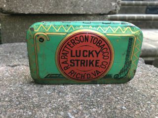 Vintage Lucky Strike Tobacco Tin.  R.  A.  Patterson