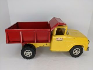 Vintage 1960s Tonka Steel Red And Yellow Dump Truck