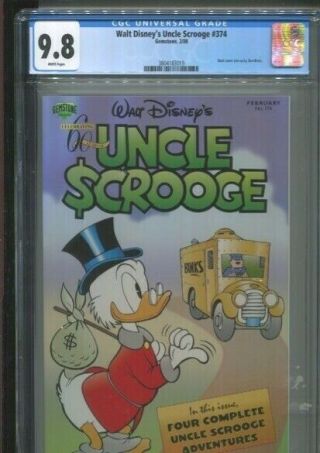 Walt Disney’s Uncle Scrooge 374 Barks - C Rosa Back Cover Best Cgc Grade Nm/m 9.  8