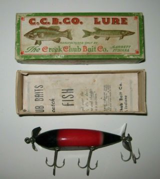 Vintage " Creek Chub Bait Co.  " Floating Injured Minnow W/box
