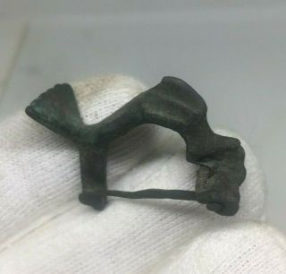 Ancient Roman Bronze Zoomorphic Dolphin Fibulae Brooch - 200/300 Ad