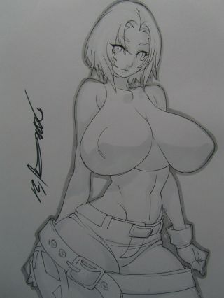Blue Mary Fatal Fury 3 Aes Girl Sexy Busty Sketch Pinup - Daikon Art