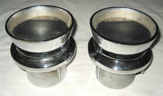 3 ½ Inch Vintage Chrome Plated Brass Boat Exhaust Tips With Flappers