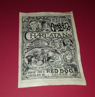 The Charlatans Vtg Concert Show Poster Red Dog Saloon Virginia City,  Nevada.