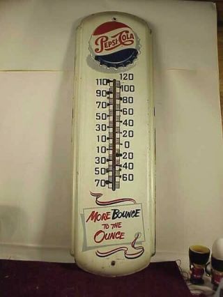 Vintage Pepsi Cola 27 " Tall Thermometer