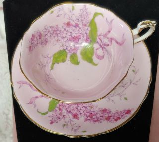 Vintage Paragon " Lilac " Teacup And Saucer Set Purple Pink