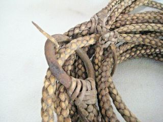 Vintage Gaucho Cowboy Rope Lariat Lasso From Argentina Iron Ring 43 ' Long 2