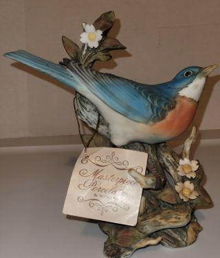 Vintage 1984 Homco Masterpiece Porcelain Eastern Bluebird Figurine