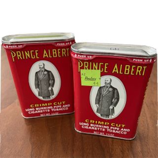 Vintage Prince Albert Crimp Cut Pipe & Cigarette Tobacco Tins 420 Storage