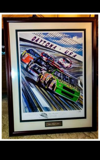 (reserved) Vintage Signed Authentic Dale Jerrett Daytona 1993 Lithograph