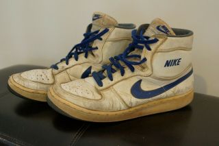 Vintage 80s Nike Swoosh High Tops Size 10.  5 Leather