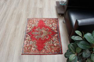 Red Floral Classic Hand Knotted Oriental Vintage Wool Traditional 2x3 Area Rug