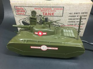 Rare Vintage Andy Gard Shoot - A - Matic Us Army Tank Toy W/ Box