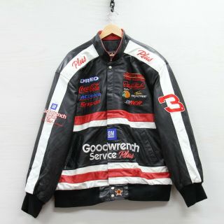 Vtg Dale Earnhardt 3 Jeff Hamilton Leather Racing Jacket 2xl Nascar Goodwrench