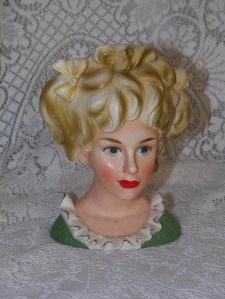 Vintage Inarco 7 " Lady Head Vase E - 3523 Blonde