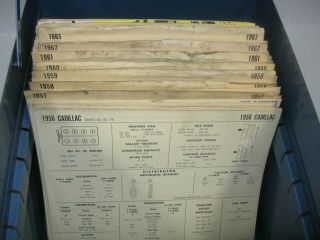 Vintage Antique Sun Specification Service Files Cabinet 1956 - 1963 Tune Up Specs
