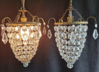 Antique Crystal Glass Lustre Bag Chandelier Ceiling Lights