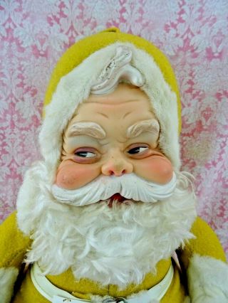 Vintage GOLD Yellow Rushton Co Santa Claus Rubber Face Boots 16” Rare 2
