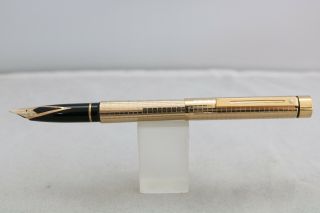 Vintage (c1976 - 79) Sheaffer Targa No.  1007 Chequered Gold Plated Fountain Pen 3