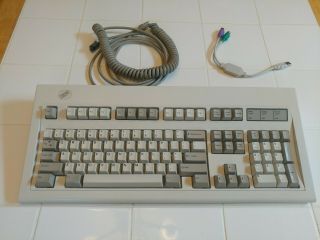 Ibm Vintage Model M 1391401 Ps/2 Keyboard With Usb Adapter Long Cable