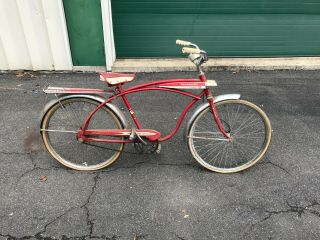 Vintage Roadmaster Sky Rider Deluxe Bike Red See Pictures Rough