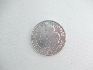 Vintage 1968 Apollo 8 Nasa Space Flown Metal Medal Medallion Coin