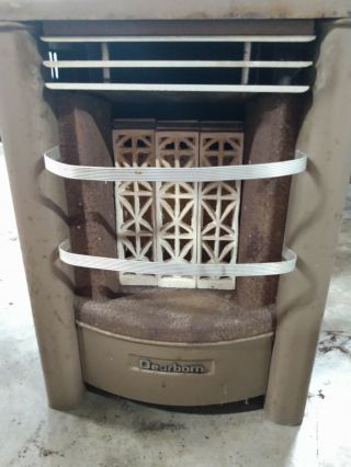 Vintage Dearborn 12,  000 Btu Propane Gas Space Heater Stove W/3 Tiles Drc 12a L