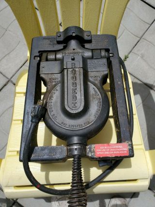 Vintage Cast Iron Rugged 1 Commercial Electric Waffle Maker Machine Baker