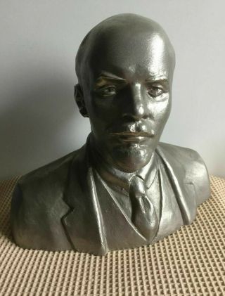 Vintage Lenin Bust Soviet Russian Cccp Propaganda Vintage Statue Art.  Murzin Ussr