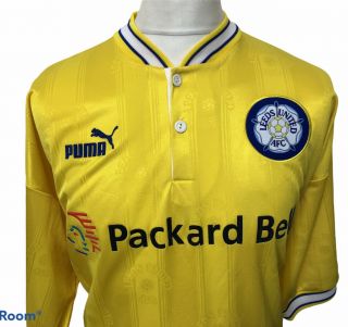 Leeds United Puma 1996 Xl Yellow Home Shirt Men 
