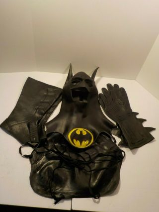 N Batman Keaton Costume Cosplay Vinyl Vintage Cowl Chest Boots Licensed 1989