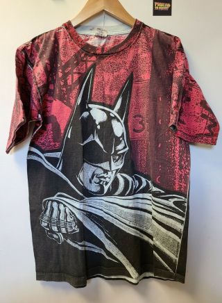 Vtg 90s Stanley Desantis Batman Returns Aop T Shirt Mens L Dc Comics Movie Promo