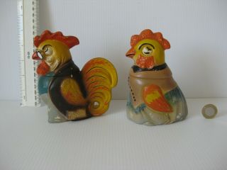 Rare Vintage Sylvac England Cock And Hen Chickens 1179 1180