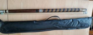 Vintage Dynaball Willie Mosconi Wooden Pool Cue Midel 5201 With Bag 15 Oz 58 "