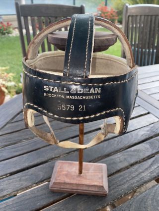 Early Old Antique 1930’s Stall & Dean All Leather Vintage Hockey Helmet
