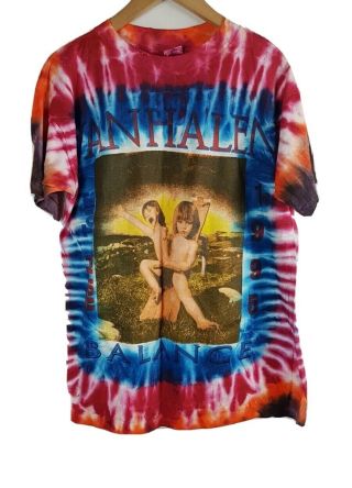 Vintage Van Halen Balance T Shirt Xl Vtg World Tour 1995 Single Stitch Tie Dye