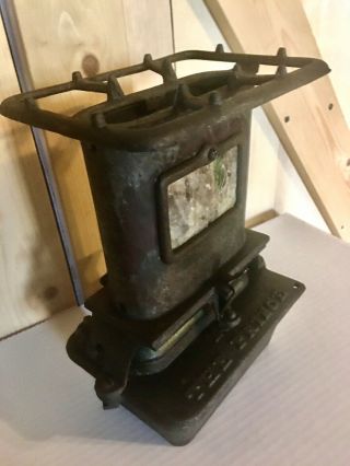 Antique 1800s Oil Heater Lantern Stove Cast Iron Copper “the Prince” Stoake Oil