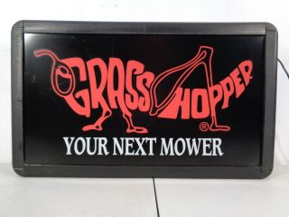 Vintage Grasshopper Lawn Mowers Double Sided Lighted Sign 25 " X 14 " Advertising