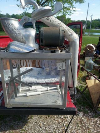 Vintage Snow Cone Machine Echols Ice Shaver And Case Check Photos Desc.