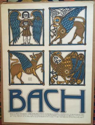 David Lance Goines " Bach " Poster.  1973,  Edition Of 250.