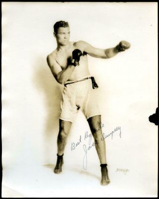 Vintage Jack Dempsey Boxing Signed Autographed Photo By Apeda