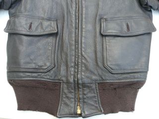 US Navy Vintage G - 1 Leather Flight Jacket Size 42 MFG Irvin Foster Sportwear Co 3