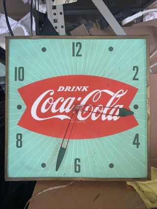 Vtg Pam Drink Coca Cola Wall Clock Green Red
